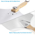 Yuming Factory Aluminum Metal Pizza Peel with Foldable Wood Handle & Rocker Cutter